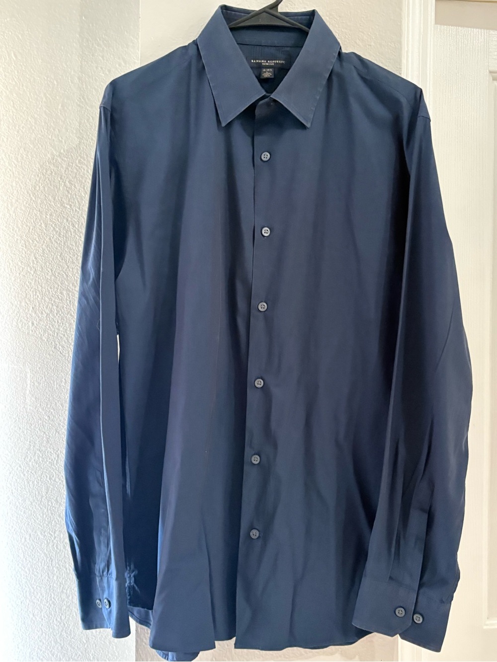 Banana Republic Navy Blue Men's Dress Shirt